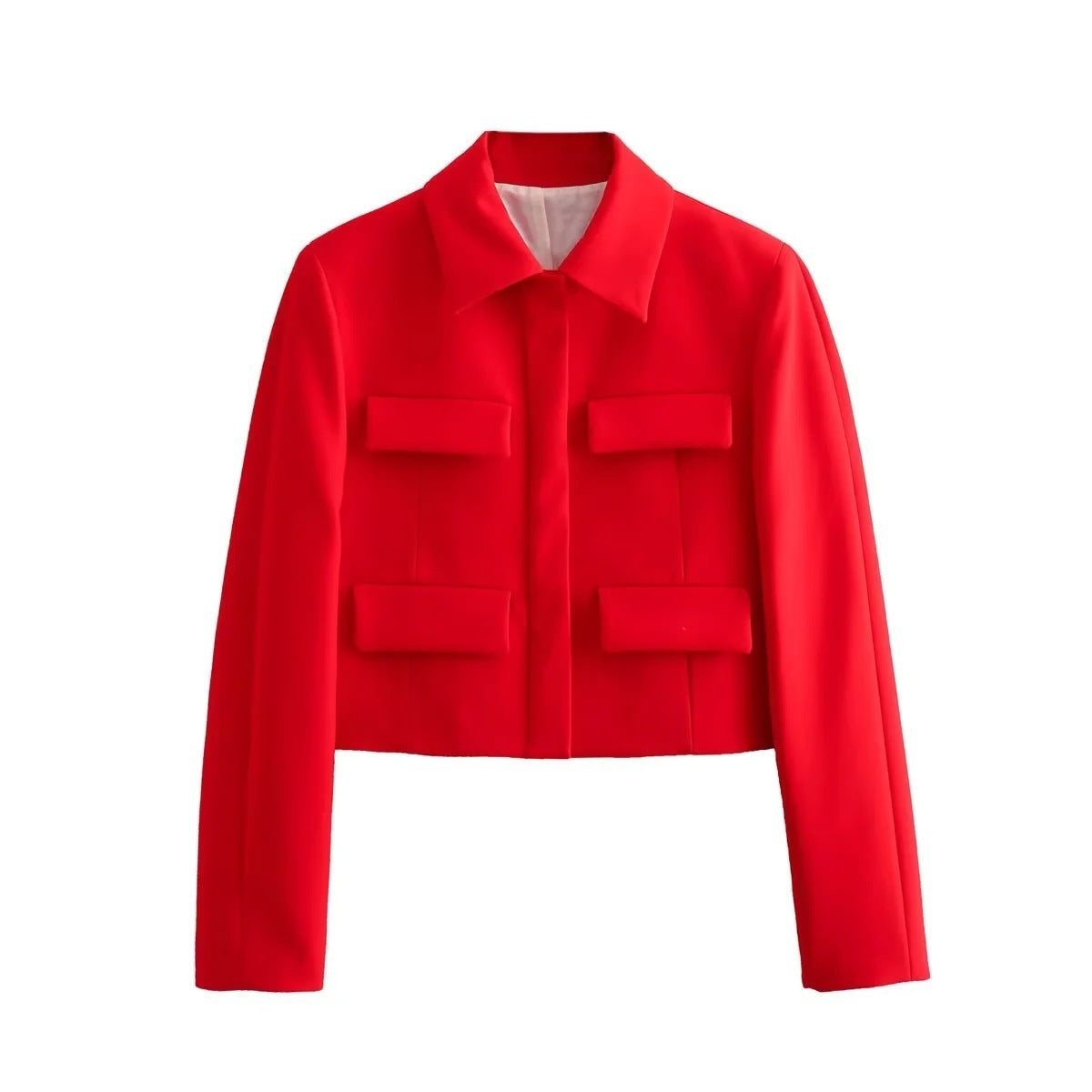 Flip Pocket Casual Women's Clothing Polo Collar Long Sleeve Suit Coat - Bellarte Enchanté Flip Pocket Casual Women's Clothing Polo Collar Long Sleeve Suit Coat